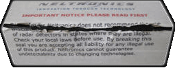 Beltronics STI-XR radar detectors sticker.