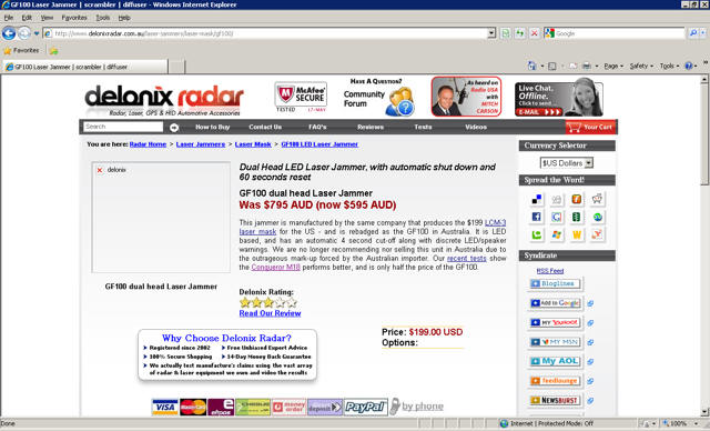 Delonix Radar offers Conqueror M18 laser jammer.