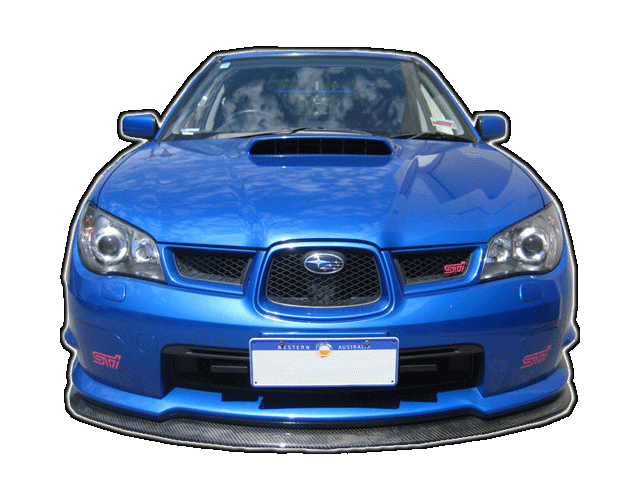 GF100 police laser gun jammer: Subarua WRX STI front.