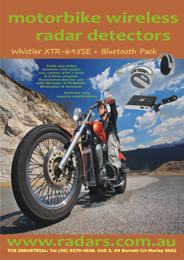 Buy a radar detector for motorbikes with wireless Bluetooth head set.