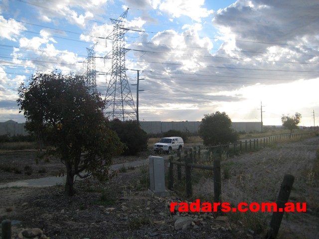 Multanova radar police speed camera used near power lines and power transformers.