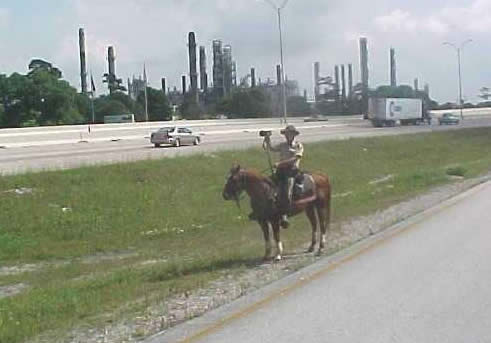 Police mounted radar gun.
