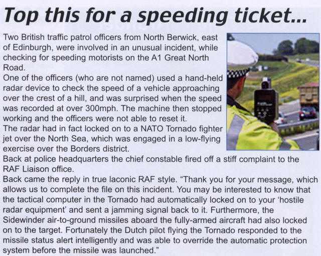 Police radar gun jammed.