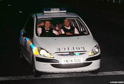 Reckless police officer.