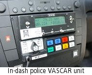 Vascar police speed measuring device.