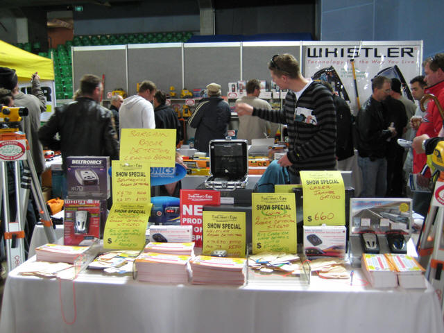 Product Display: Whistler radar detectors.