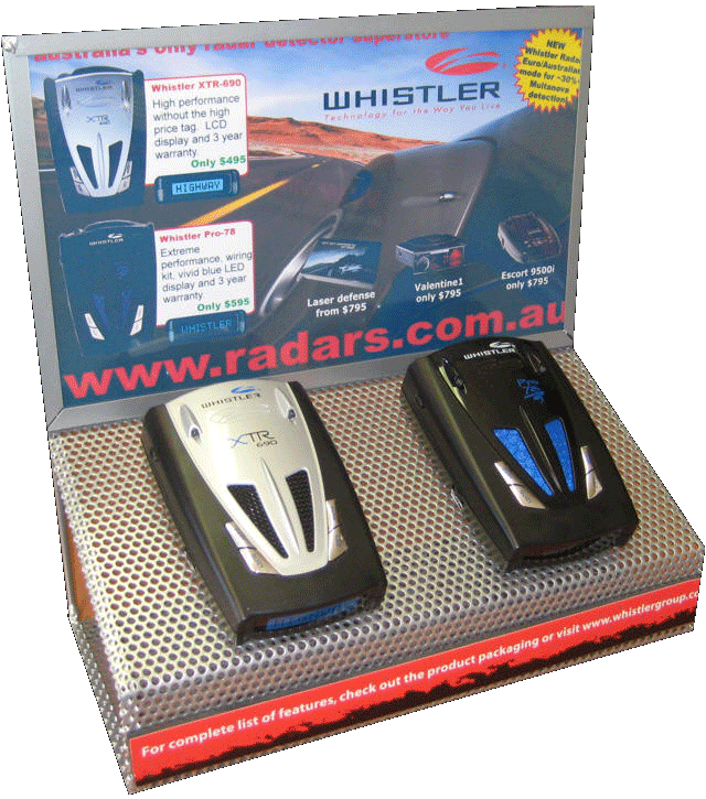 Whistler radar detectors on special.